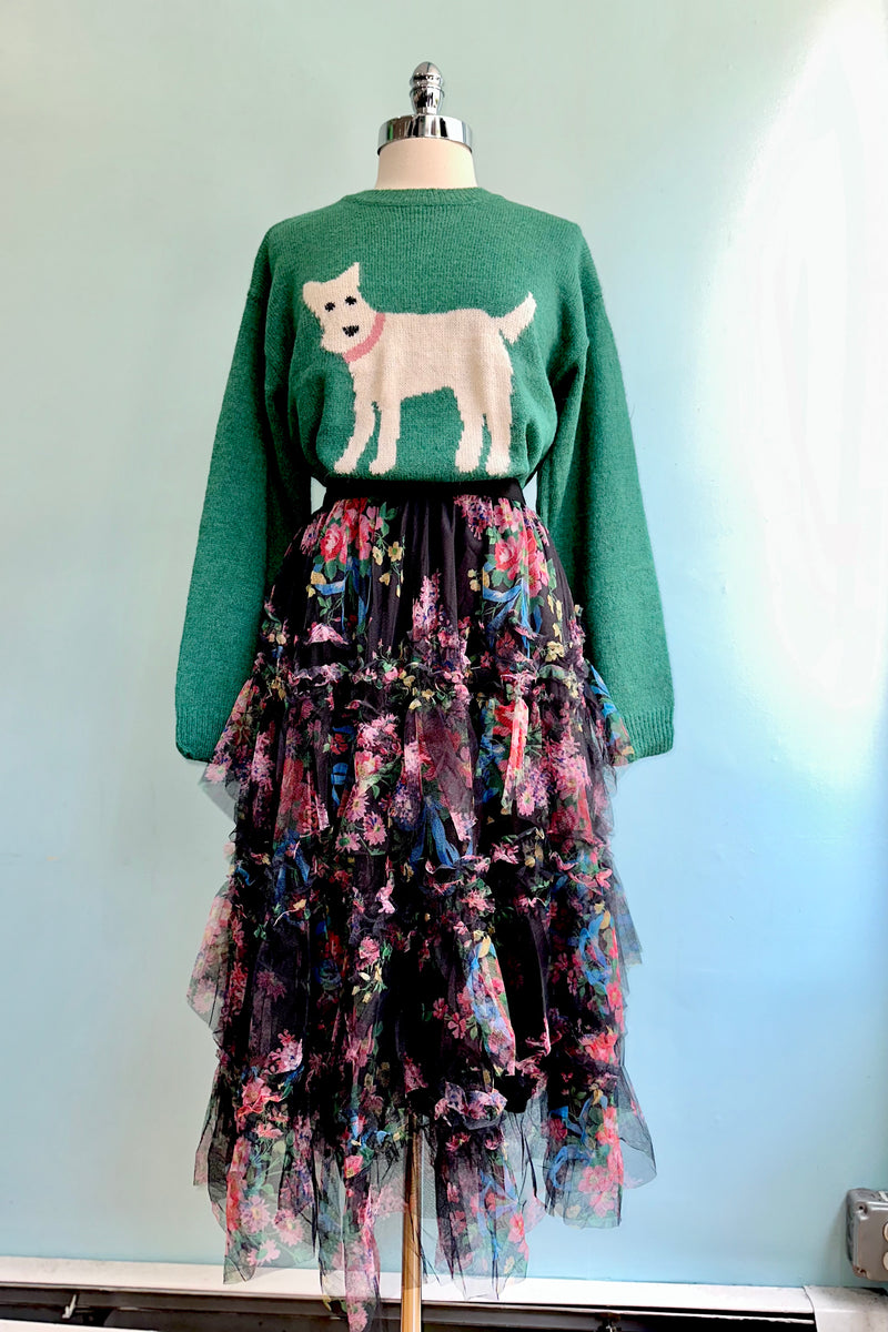 Pullover Scottie Dog Sweater in Green by Compania Fantastica