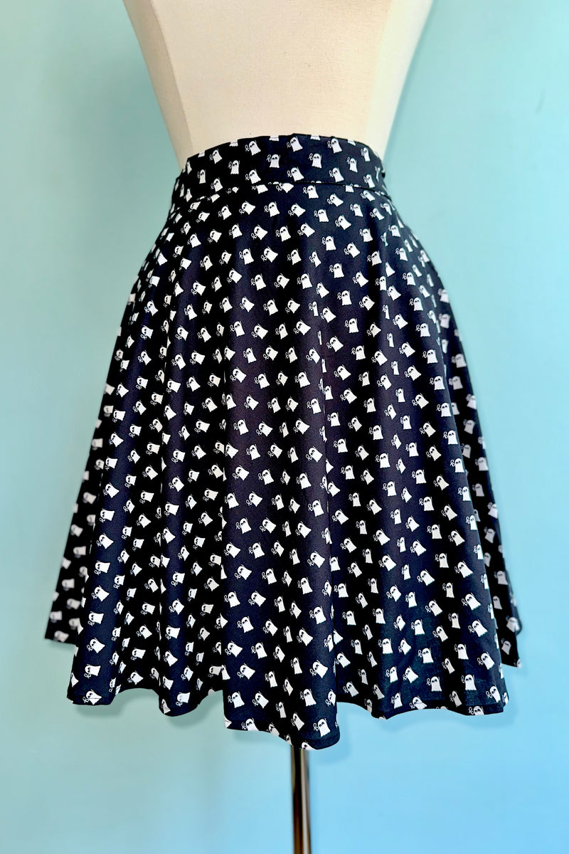 Tiny Ghosts Skater Skirt by Retrolicious