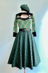 Navy and Green Check Full Skirt by Tulip B.