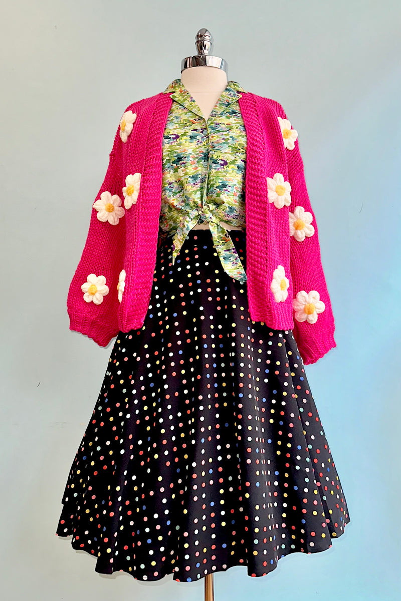 Black Multi Polka-Dot Full Skirt by Tulip B.