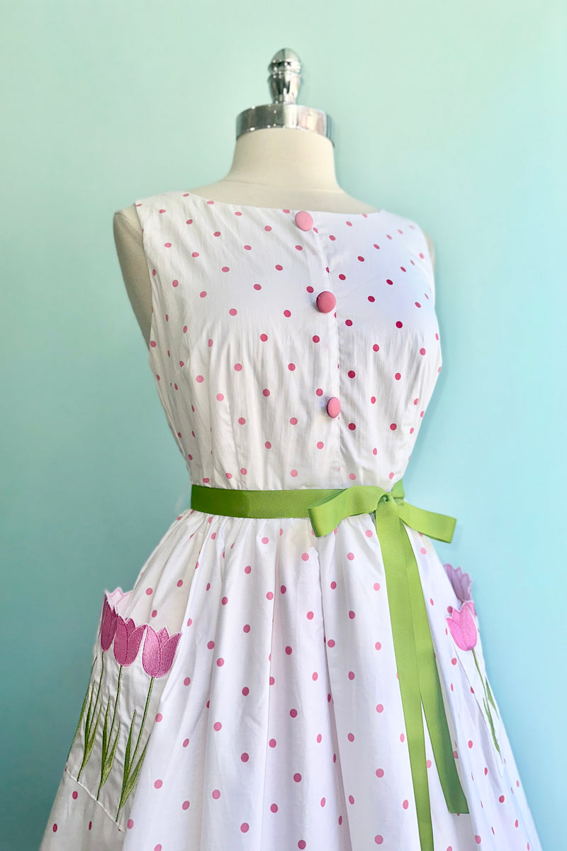Tulip Pocket Polka-dot Dress