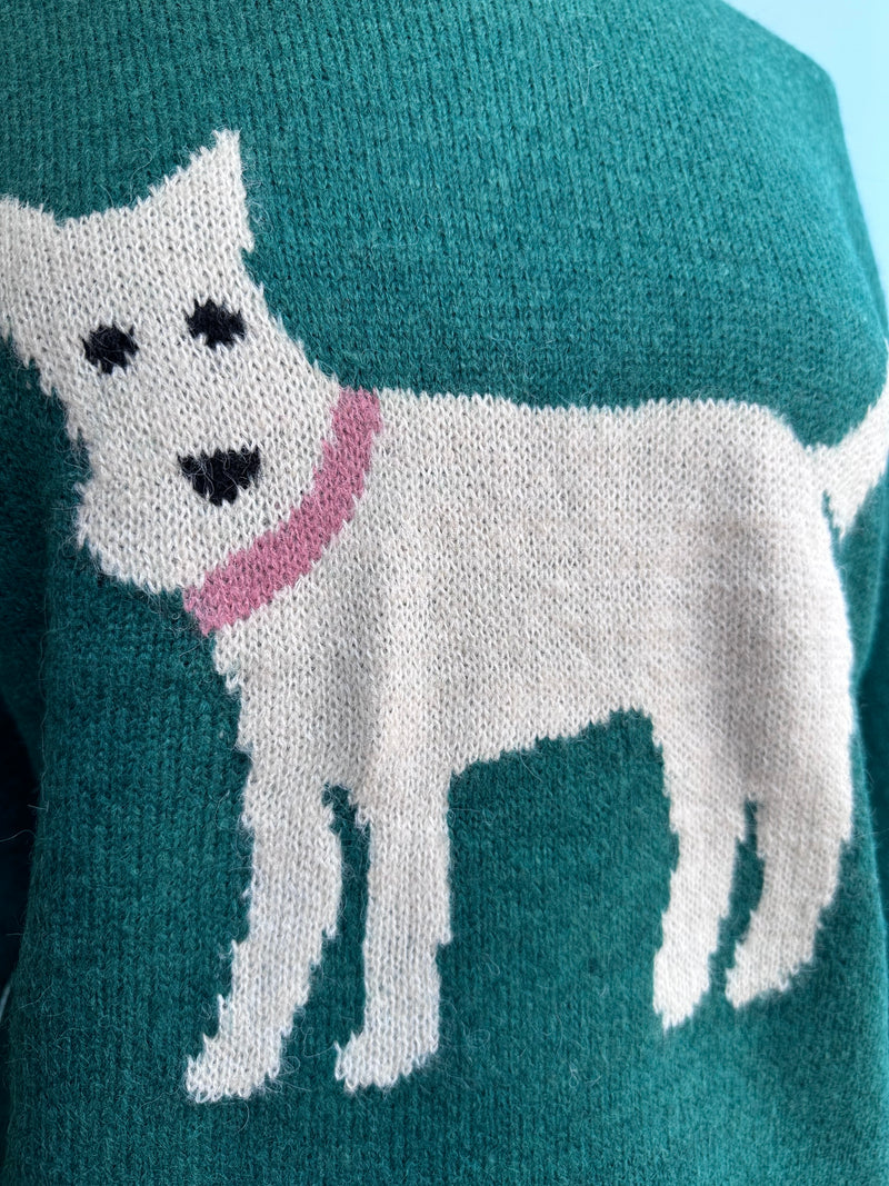 Pullover Scottie Dog Sweater in Green by Compania Fantastica