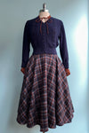 Ice Blue and Orange Plaid Sophie Skirt by Timeless London