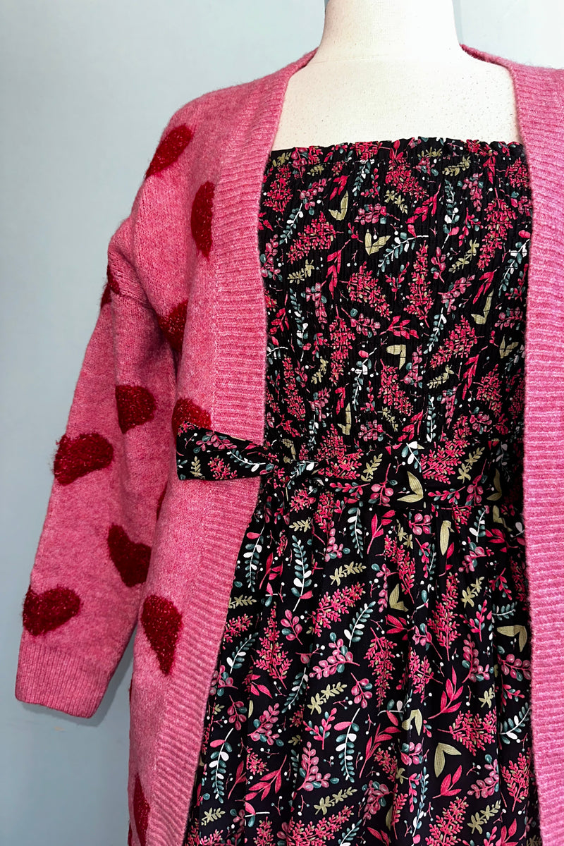 Red heart open on sale front comfy cardigan