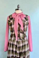 Pink Long Sleeve Tie Neck Jersey Top by Compania Fantastica