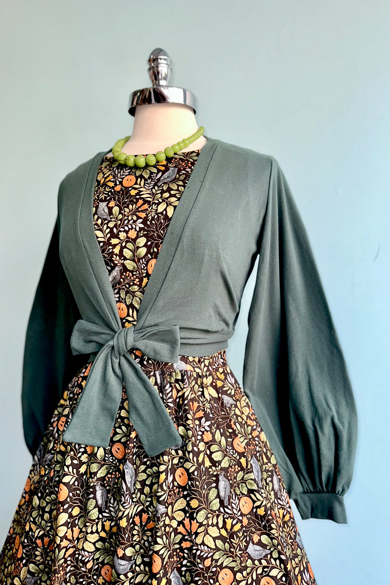 Pumpkins and Foliage Midi Dress by Retrolicious