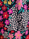 Crinkle Floral Button Down Top in Black by Compania Fantastica