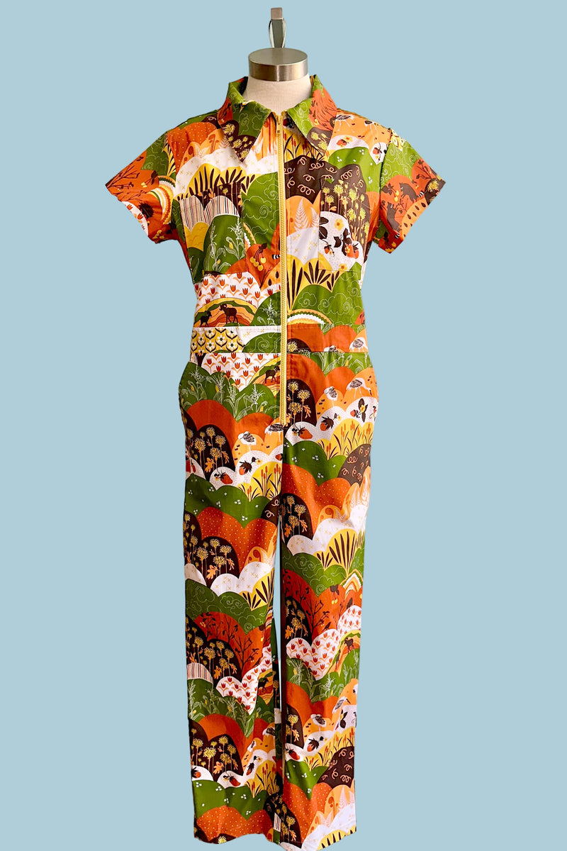 ウェア oops pat market TROOP EXCITEMENT Jumpsuit in Earthy Olive Meadow Print by Blue Platypus – Modern Millie