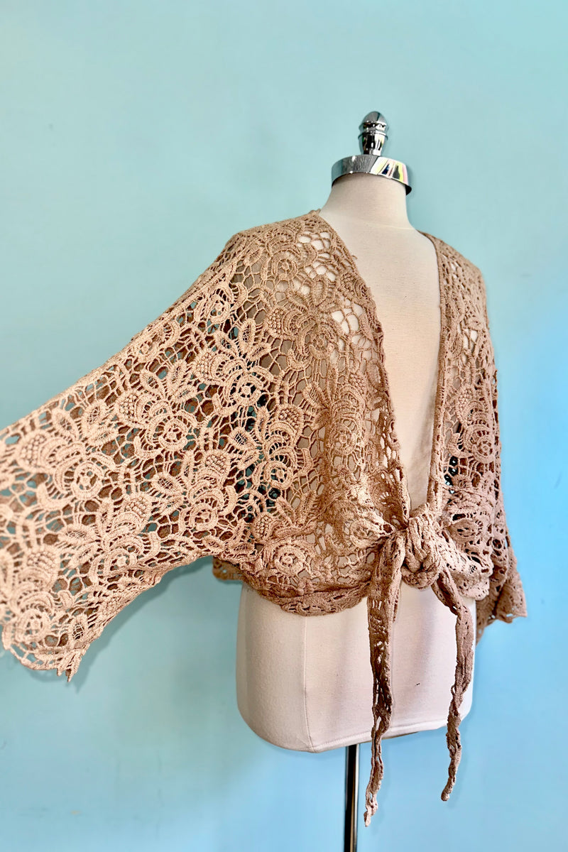 Mocha Crochet Wrap Top – Modern Millie