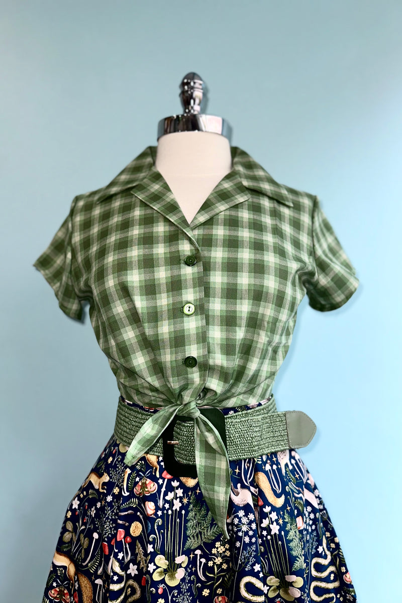 Green Plaid Ellie Tie Top by Heart of Haute