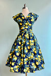 Navy Lemons Greta Dress by Retrolicious