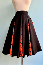 Halloween Black and Orange Contrast Godot Skirt