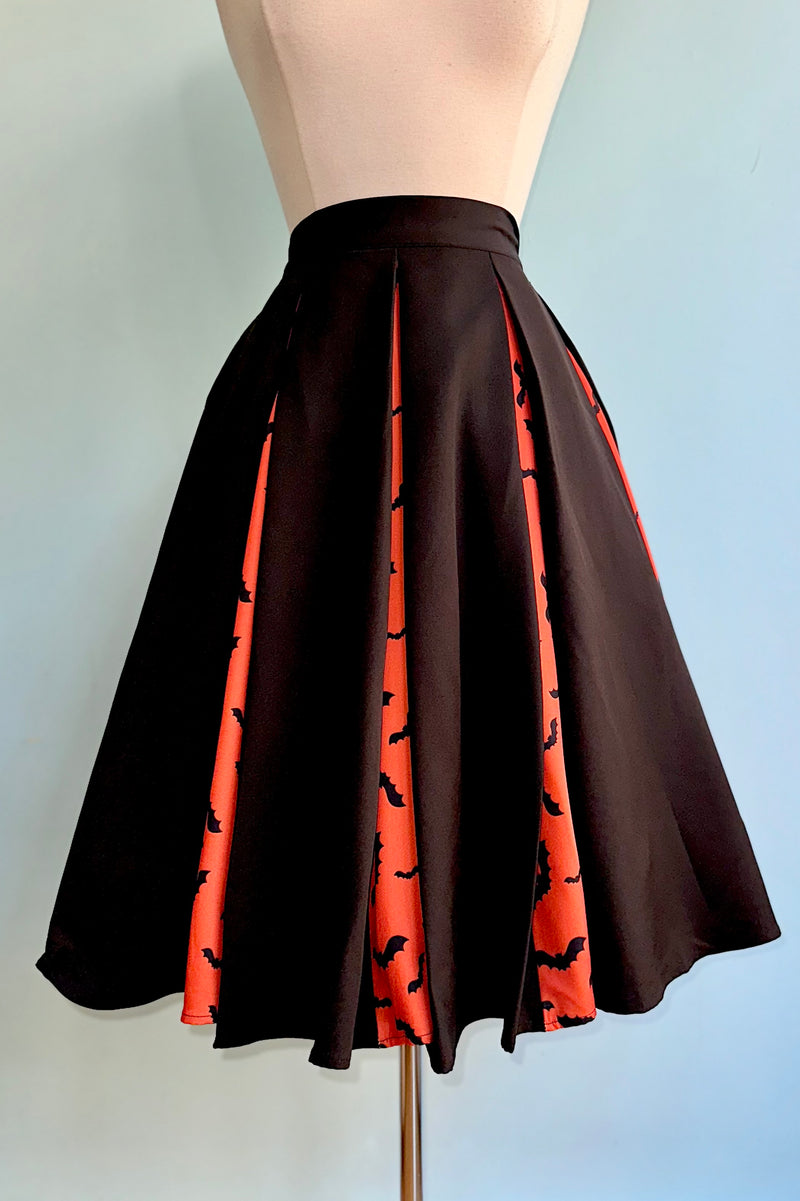 Halloween Black and Orange Contrast Godot Skirt