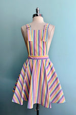 Hikari Rainbow Stripe Pinafore Mini Dress by Banned