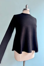 Black Fluid Knit Jersey Top by Compania Fantastica
