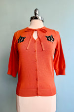 Orange Scaredy Cat Mia Cardigan by Banned