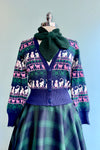 Cat Snowflake Fair Isle Cardigan Sweater