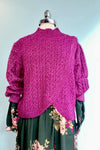 Emerald and Magenta Long Sleeve Midi Dress