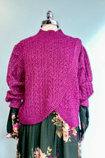 Emerald and Magenta Long Sleeve Midi Dress