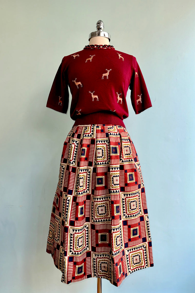 Red Quilt Florence Skirt by Palava