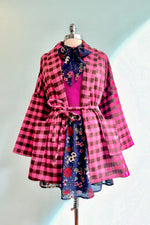 Pink Checkered Wrap Coat by Compania Fantastica