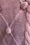 Lavender Pom Pom Cable Knit Sweater