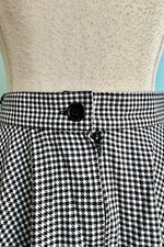 Teddy Skirt in Black and White Houndstooth by Hell Bunny