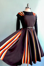 Halloween Striped Dress with Godets
