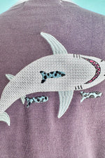 Sharks Embroidered Skye Cardigan by Miss Lulo