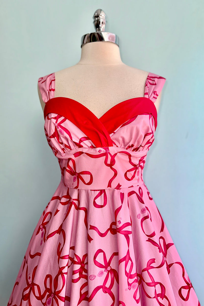 Bownita Pink and Red 50's Dress by Hell Bunny