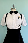 Black Cat Pocket Button Down Blouse