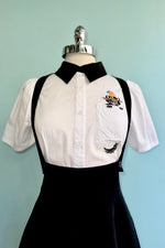 Black Cat Pocket Button Down Blouse