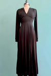 Solid Black Raquel Maxi Dress with Bishop Sleeves by Wax Poetic