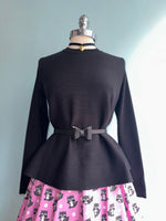 Black Fluid Knit Jersey Top by Compania Fantastica