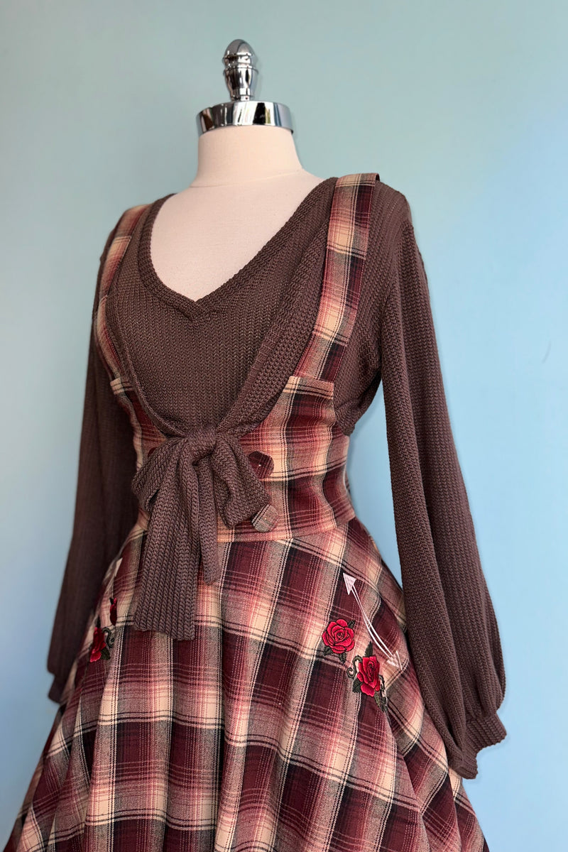 Brown Knit Vest by Heart of Haute
