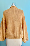 3D Flower Cardigan in Camel