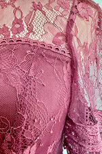 Lace Victorian Inspired Maxi Dress in Plum