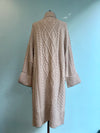 Cable Knit Duster Cardigan in Light Grey