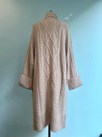 Cable Knit Duster Cardigan in Light Grey