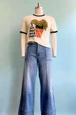 I Just Need Cats and Plants Ringer T-Shirt in Off-White