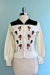 Mushroom Embroidered Cardigan Sweater