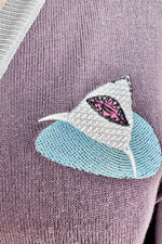 Sharks Embroidered Skye Cardigan by Miss Lulo