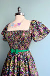 Purple Ditsy Floral Smocked Dress