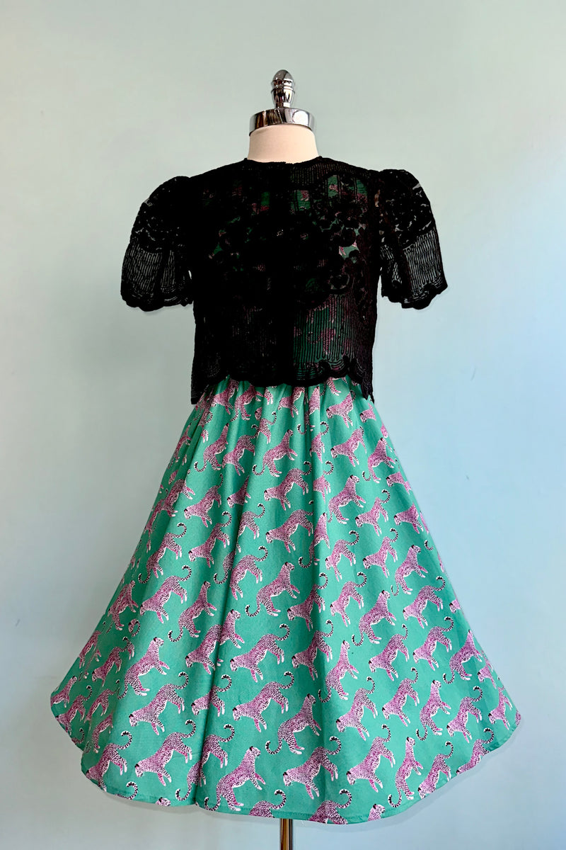 green pink leopard print dress Teal and Vintage by Retrolicious – Modern Millie #WhiteDress
