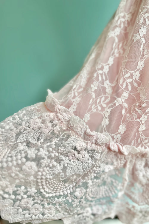Pink Lace Mini Skirt