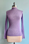 Lavender Ribbed Mock Neck Sweater by Compania Fantastica