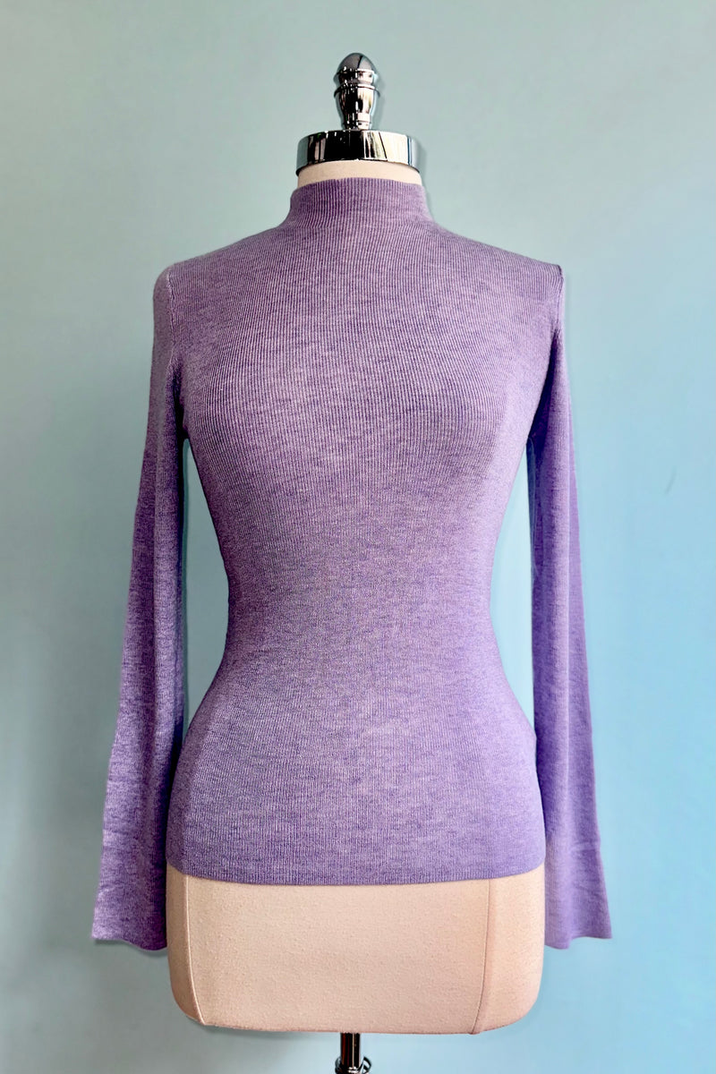 Lavender Ribbed Mock Neck Sweater by Compania Fantastica Modern Millie