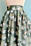 Skulls and Candles Doris Skirt in Green by Retrolicious