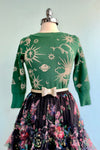 Green and Gold Celestial Pullover Sweater