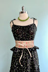 Black Ditsy Floral Tie-Shoulder Maxi Dress